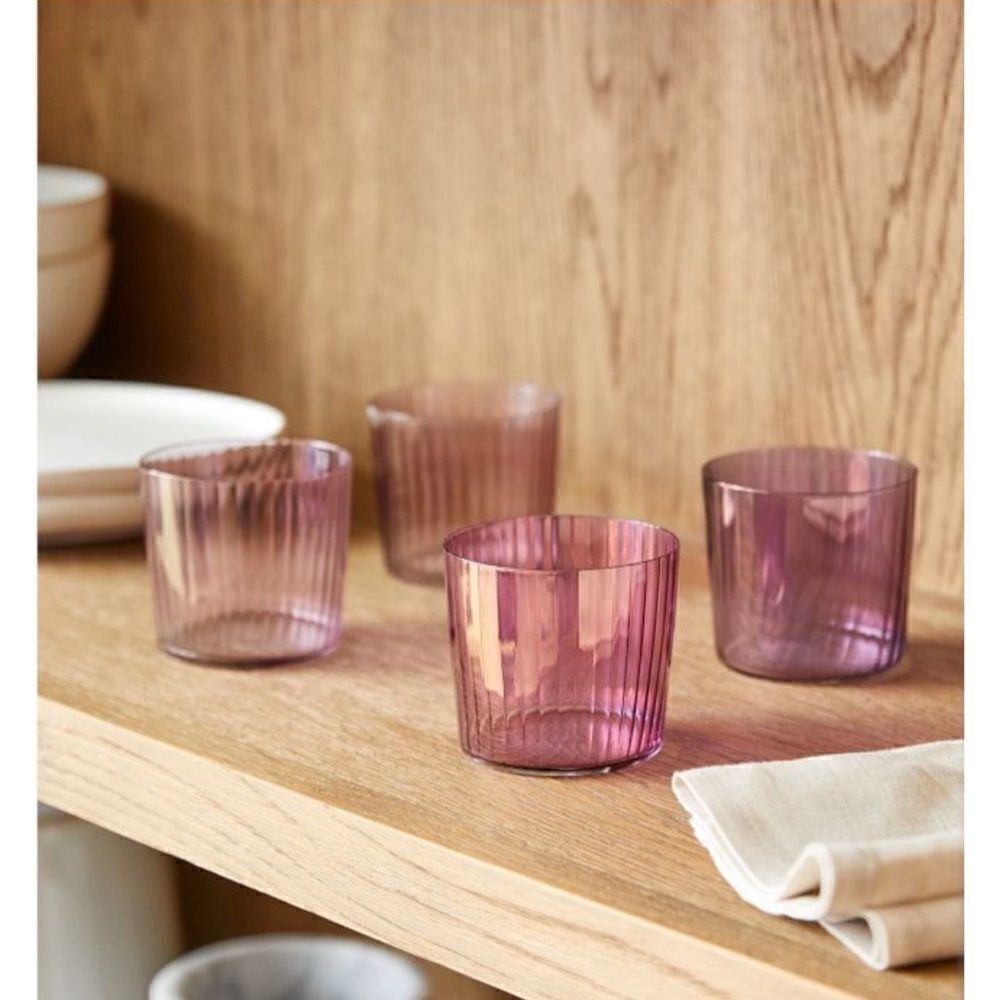 LSA International 
ASSORTED GEMS Rocks Glasses  - SET OF 4 in Gamet / New No Box